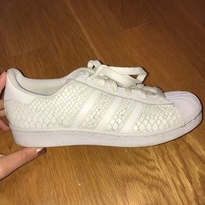 ADIDAS snake print superstars